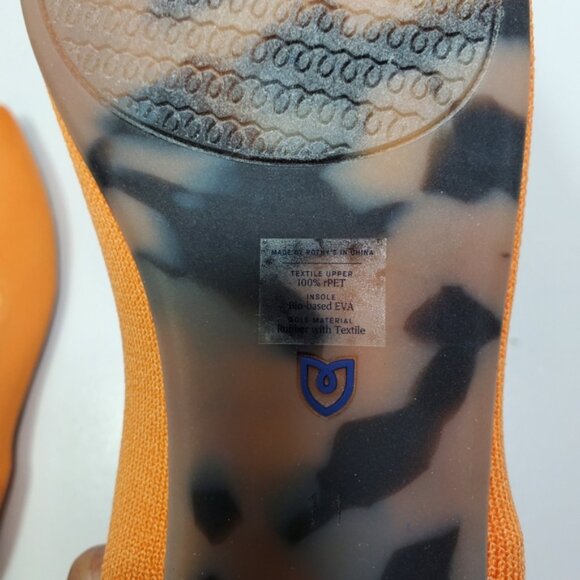 Rothy’s The Point in Orange Tangerine Flats Women Shoes Size 11 shell botton - Picture 7 of 7